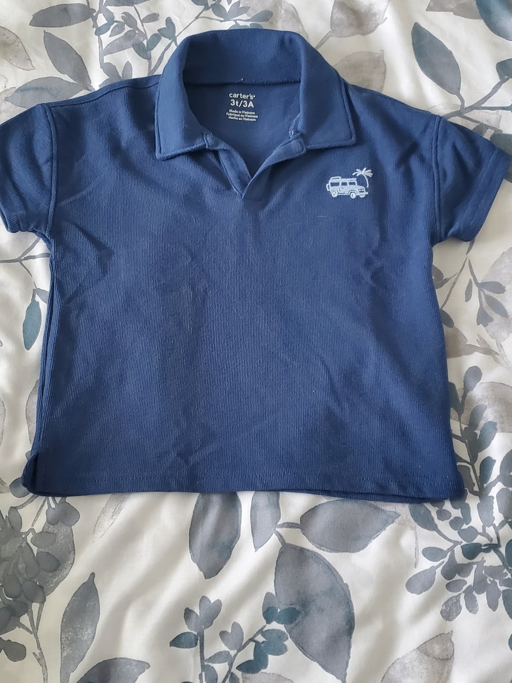 Carter's Navy Polo Shirt with White Van Embroidery